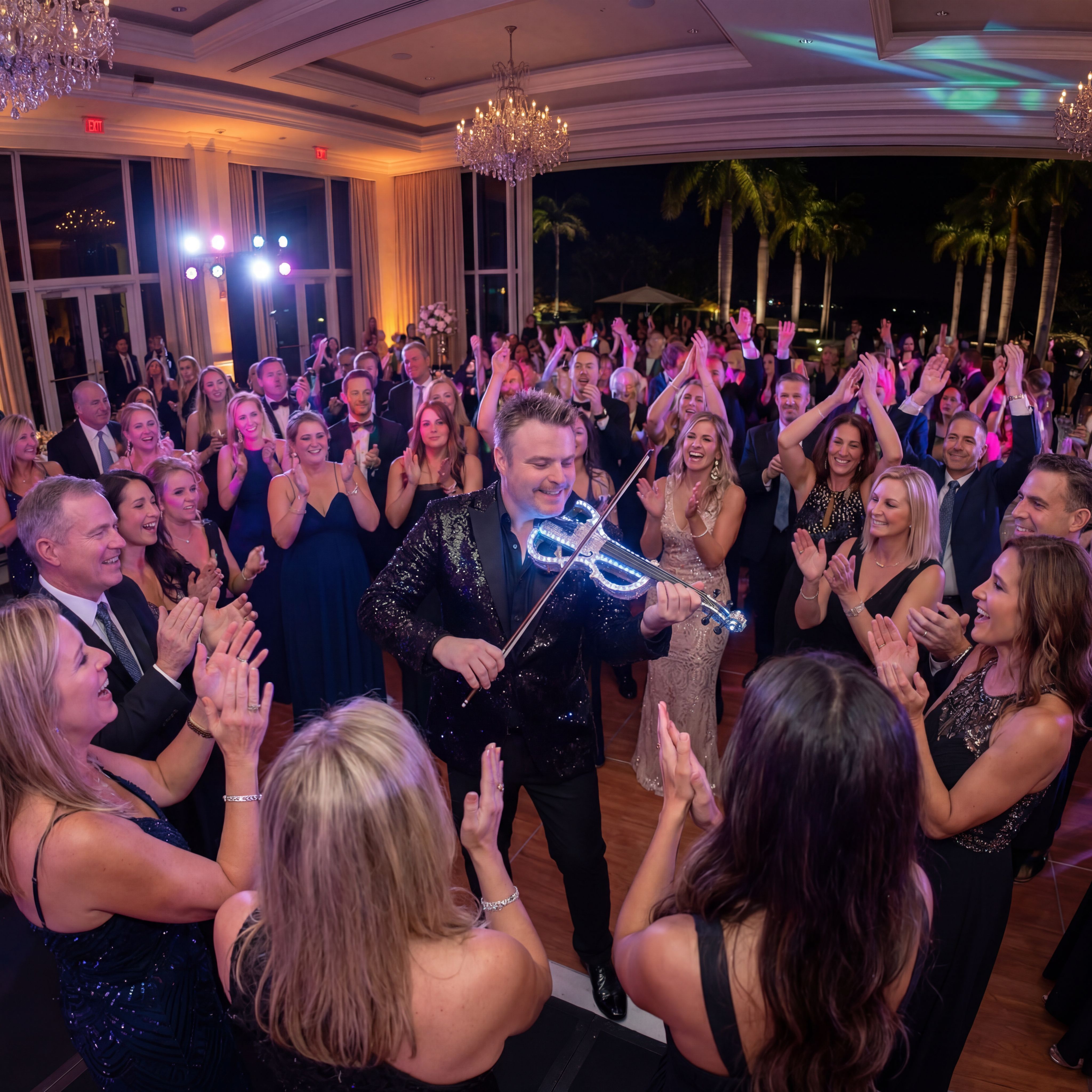 Monty Bloom with Crowd